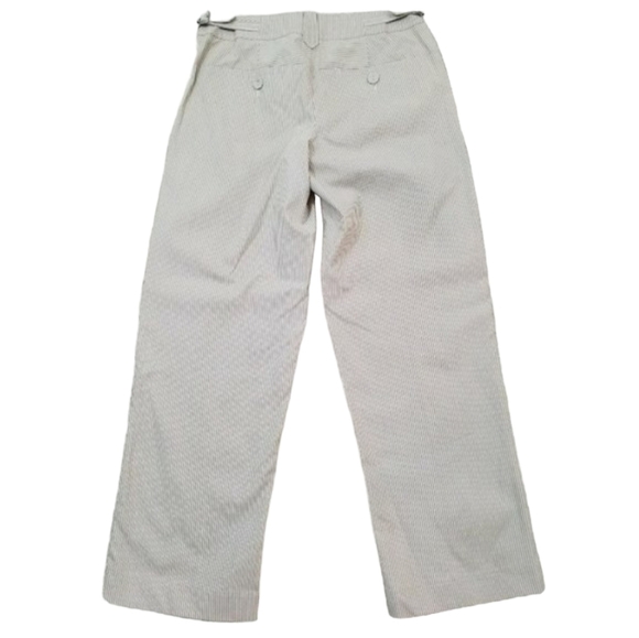 ANN TAYLOR LOFT~Women's Size 2P Petite~White/Brown Striped Cotton Capri Pants. - Picture 2 of 10